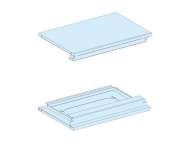  Top/bottom plate, PrismaSeT G, for extension enclosure, W 600mm, IP55, white, RAL 9003, set of 2 plates; LVS08371