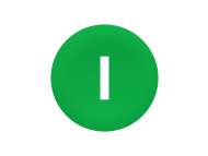  Zelena kapica sa oznakom ''I'' za okrugli taster Ø22;ZBA331