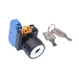 IDEC Key selector / YW series, 2 positions maintained, Plastic bezel , Key removable in all positions, 1NO, 0NC; YW1K-2AE10 - slika 2