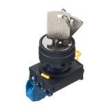 IDEC Key selector / YW series, 2 positions maintained, Plastic bezel , Key removable in all positions, 1NO, 0NC; YW1K-2AE10 - slika 1