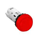 IDEC Pilot light / YW series, Ø30mm dome pilot light /extended button, Plastic bezel , Unibody Red 230/240V AC/DC; YW1P-2UQM3R - slika 1