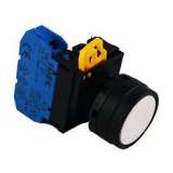 IDEC Pushbutton - non illuminated / YW series, Ø30mm button, Momentary, Plastic bezel , 1NO, 0NC White; YW1B-M1E10W - slika 3